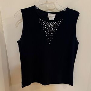 Black Tank with Bedazzled Accent